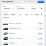 Car Buying Decision Tool Interface