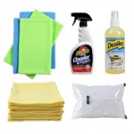 Assortment of car cleaning supplies