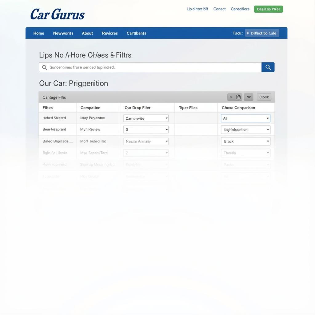 Car Gurus Comparison Tool Interface