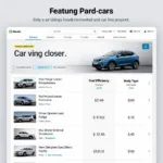 Car Comparison Tool Interface