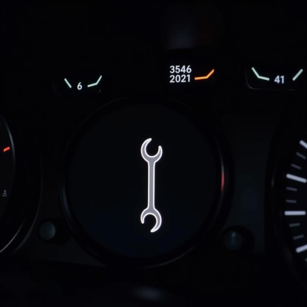 Car Dashboard Showing Maintenance Light