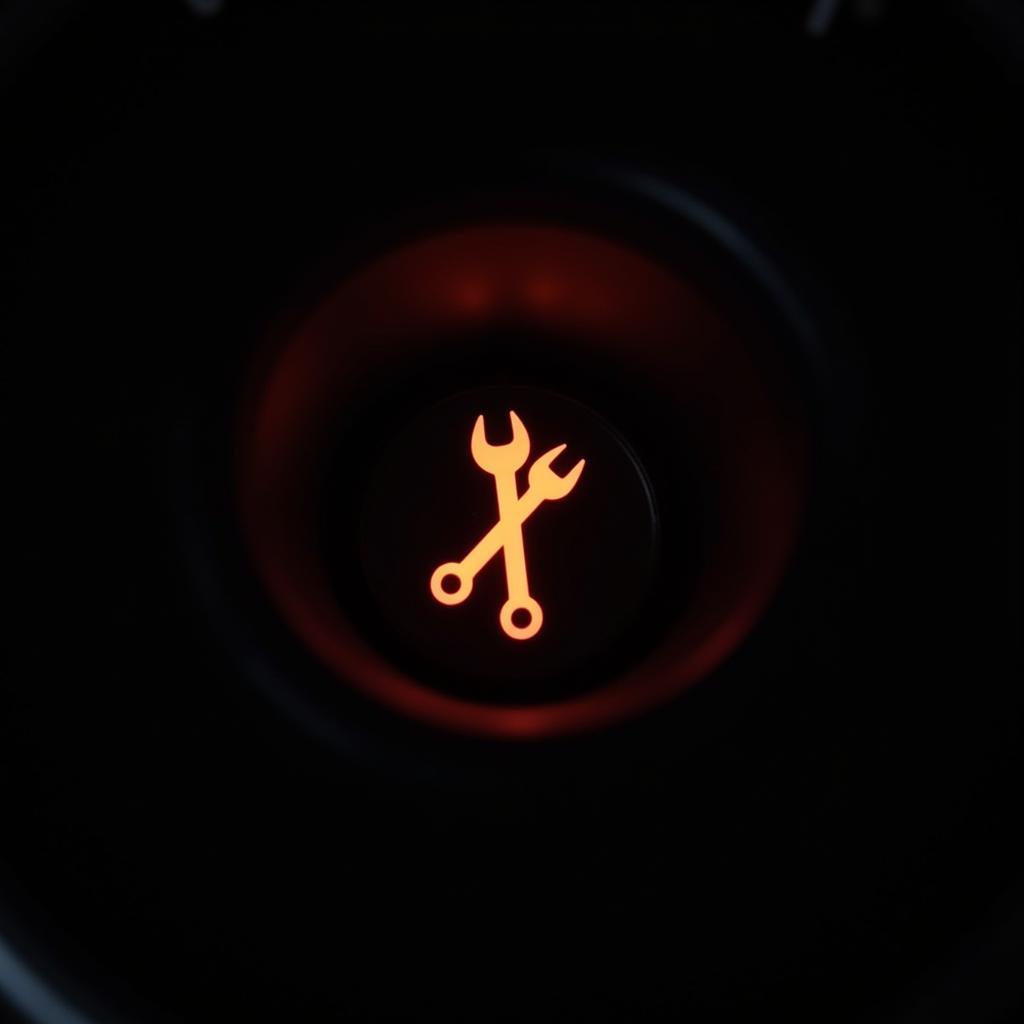 Tool Symbol Illuminated on Car Dashboard