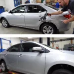 Car Dent Repair Process Using a Slide Hammer