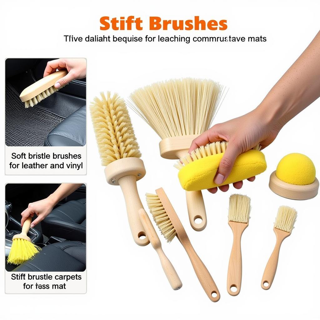 Car Detailing Brushes Set for Interior Cleaning