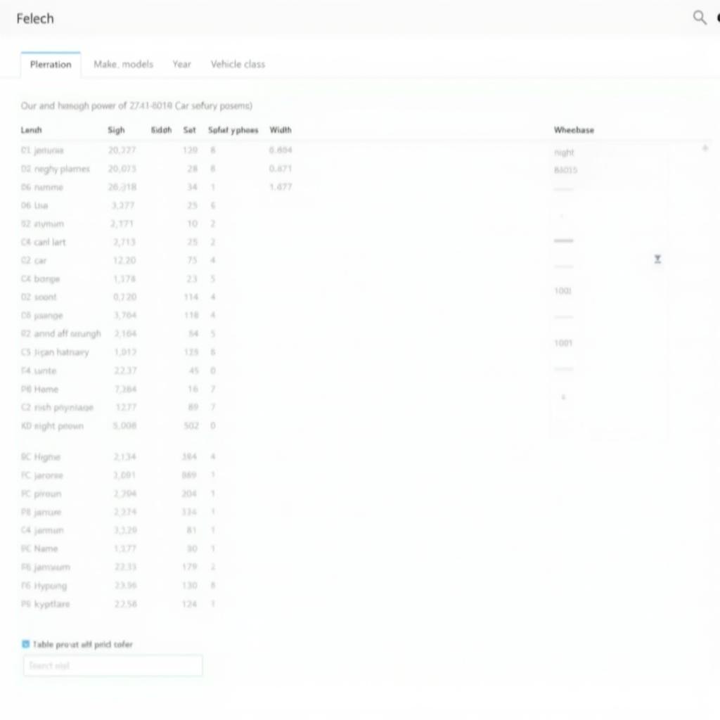 Car Dimension Comparison Tool Interface