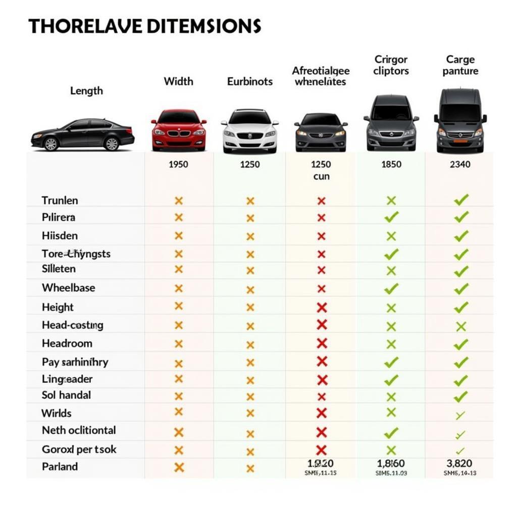 Car Dimensions Comparison Chart