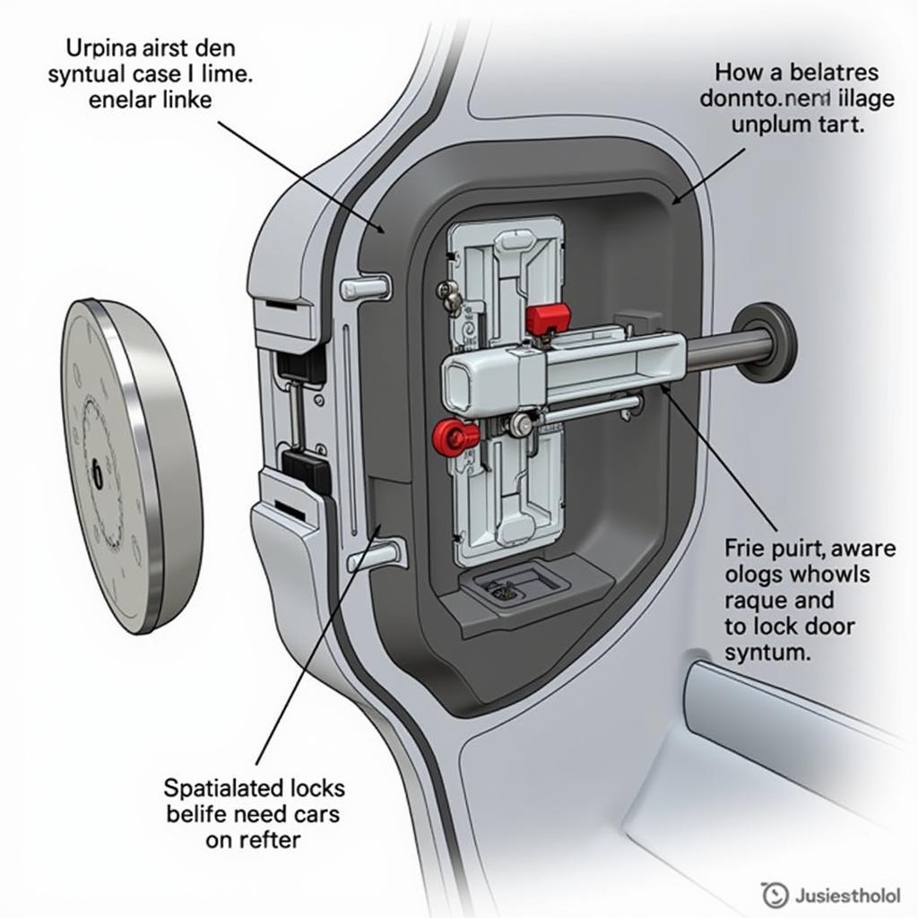 Car Door Lock Mechanism - Internal Components and Operation