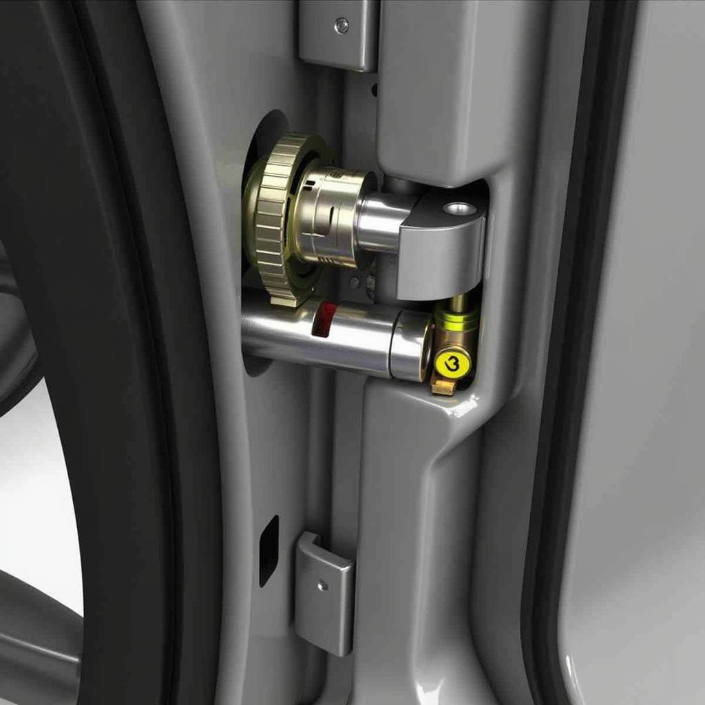 Car Door Lock Mechanism Close-up