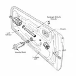 Car Door Lock Mechanism Exploded View