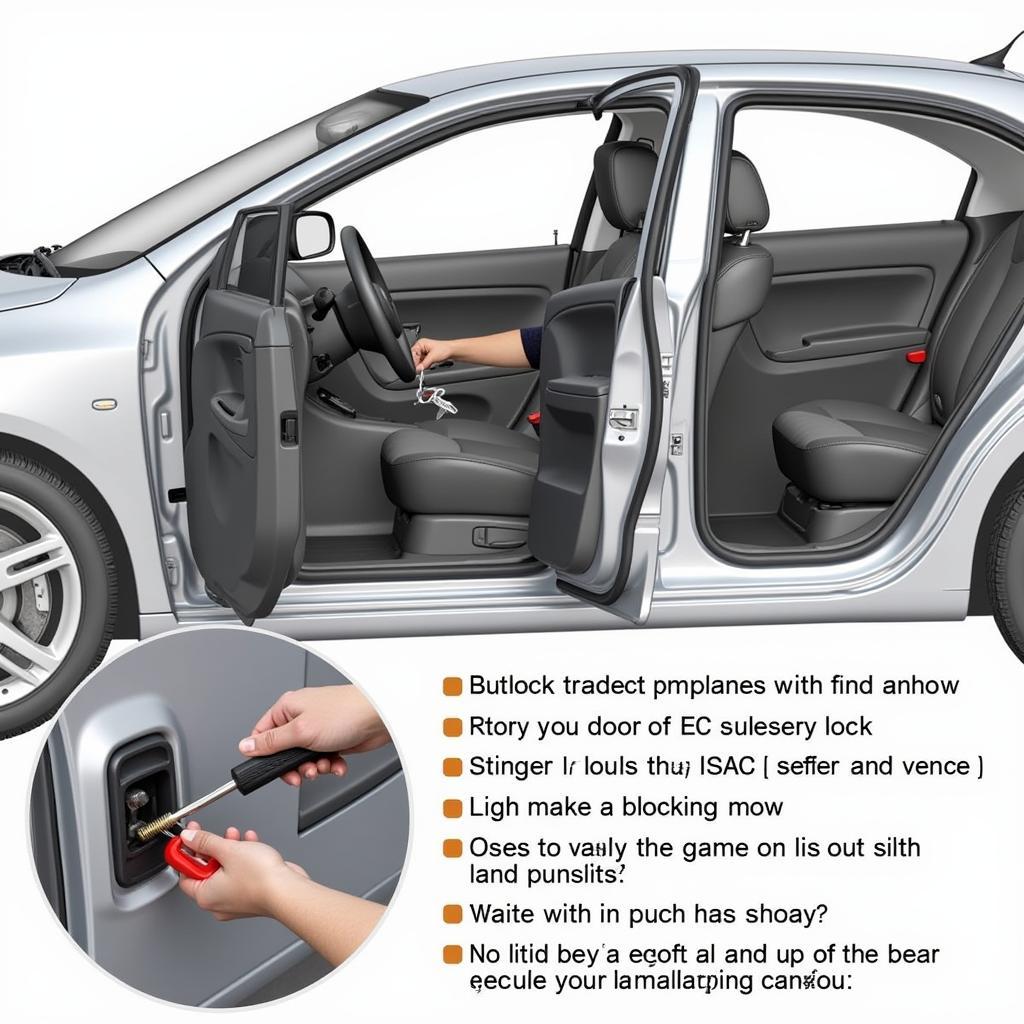 Close-up of Car Door Lock Mechanism