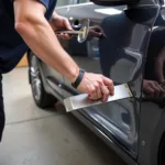 Applying a Car Door Skin with Specialized Tools