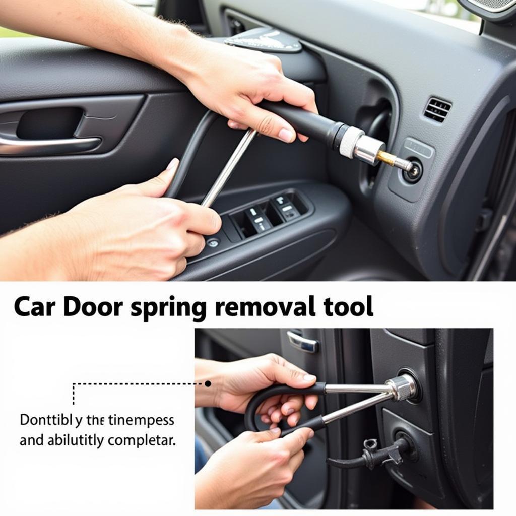 Car Door Spring Removal Tool in Action