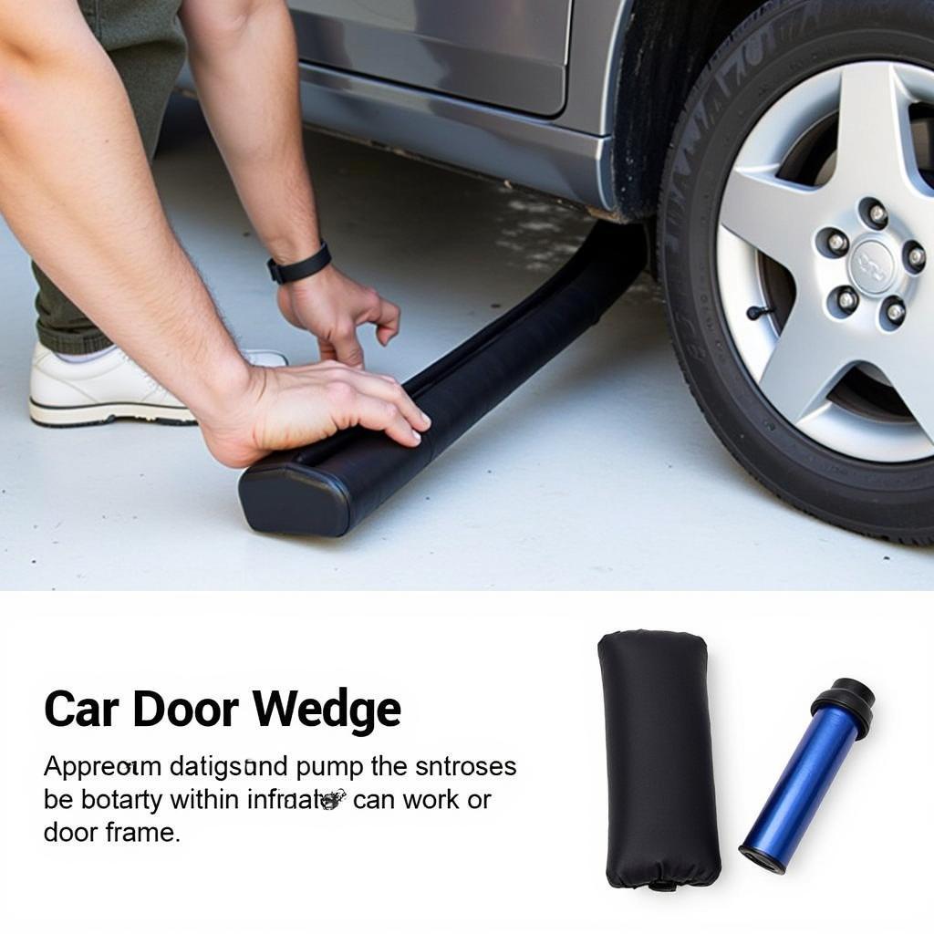 Car Door Wedge and Inflatable Pump