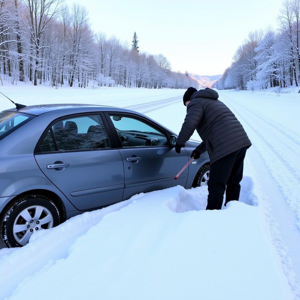 Car Escape Tool Used in a Winter Accident in Canada