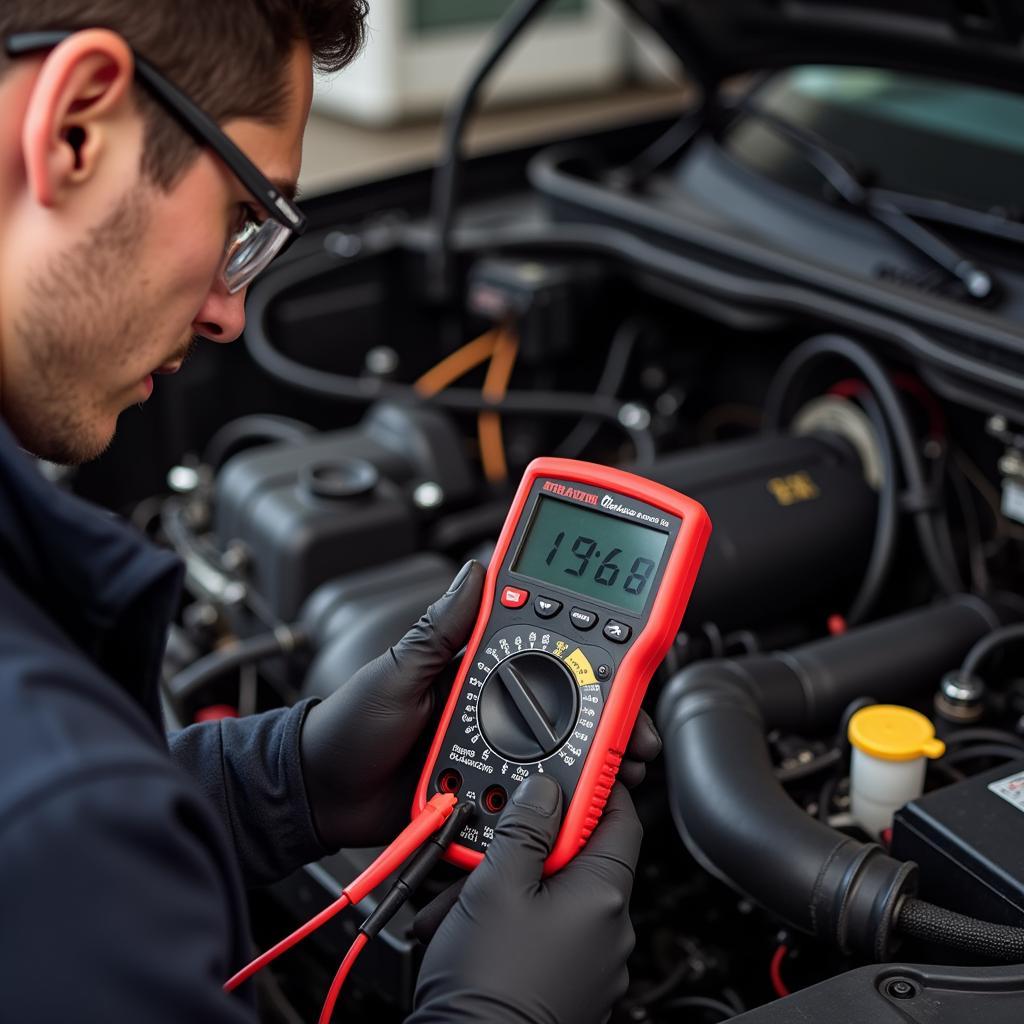 Testing car fan with multimeter