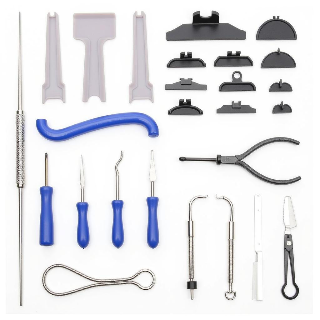 Car Fascia Removal Tool Kit with Various Pry Tools and Clip Pliers