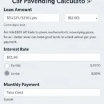 Car Financing Calculator Showing Monthly Payments