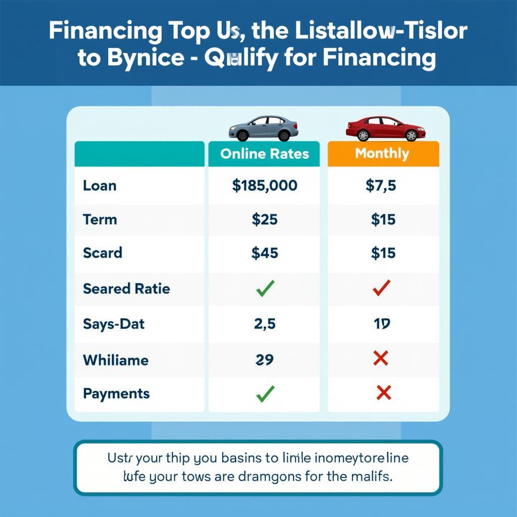 Car Financing Options Comparison Table