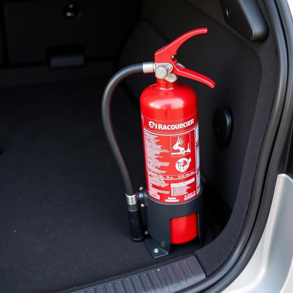 Car Fire Extinguisher in Trunk