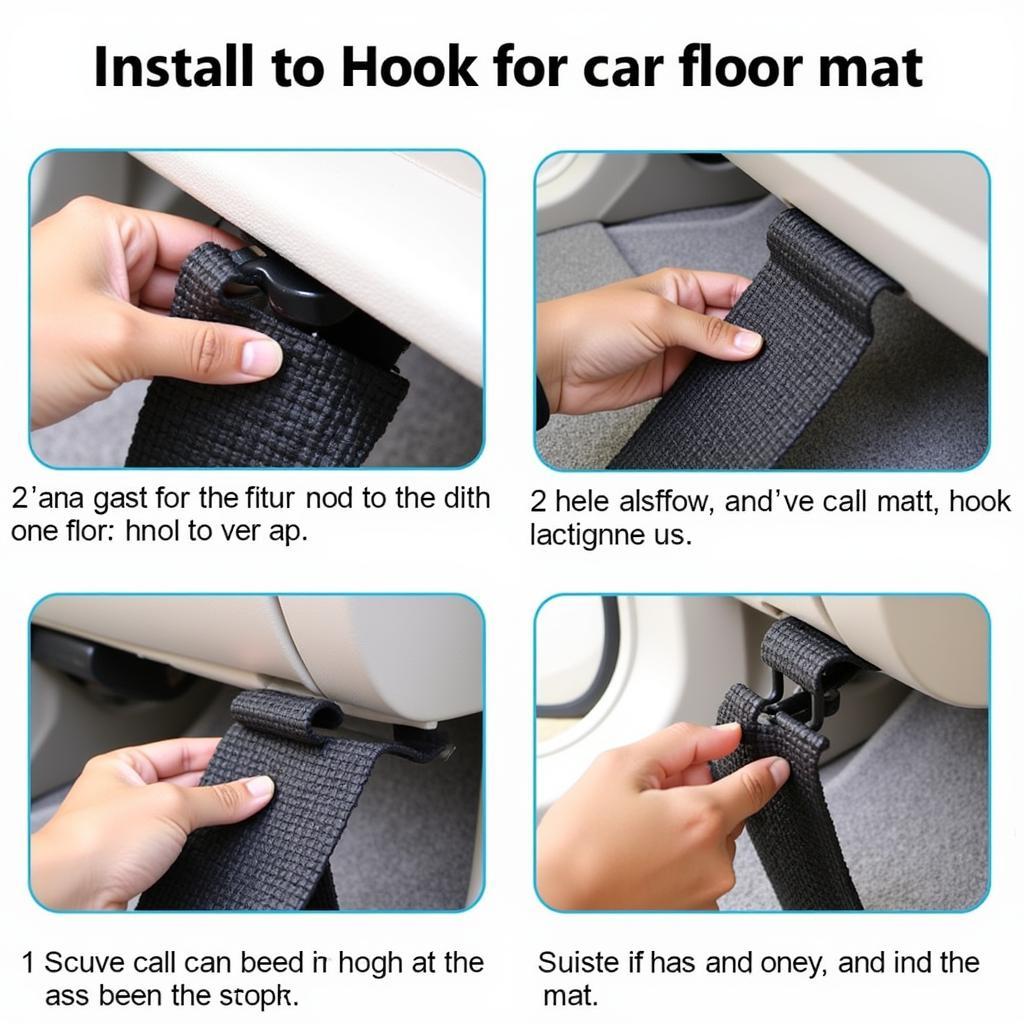 Installing a hook for a car floor mat