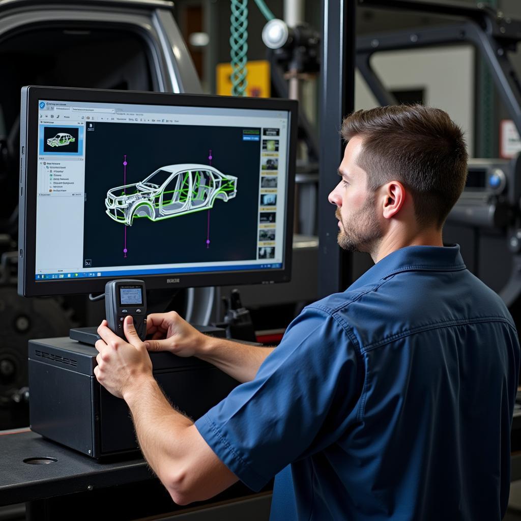 Car Frame Machine Measuring System in Use