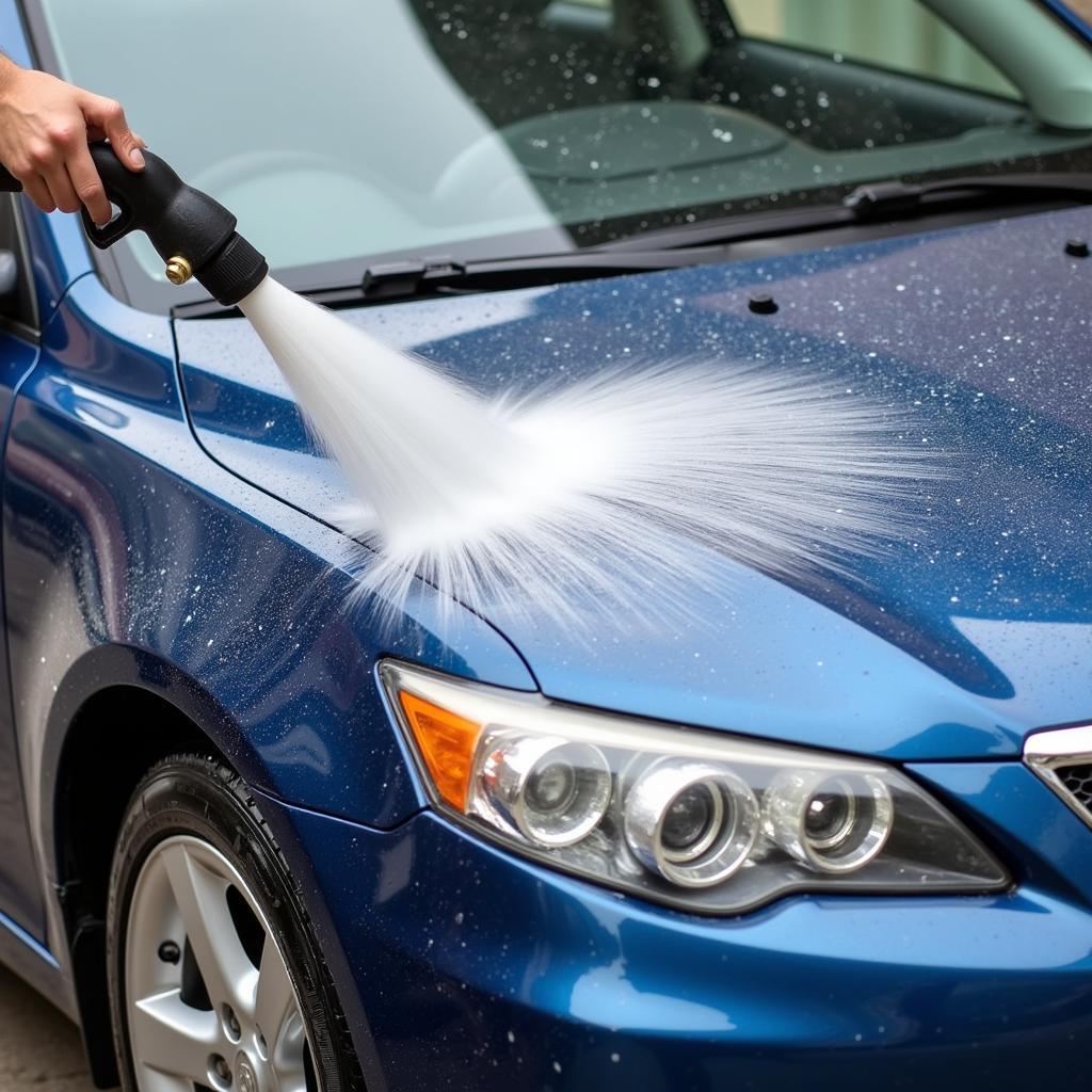 Car High Pressure Cleaning in Action