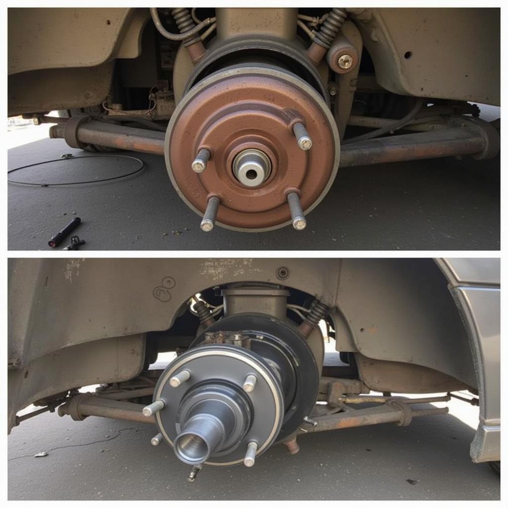 Car Hub and Axle After Removal