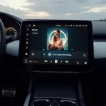 Car Infotainment System Displaying Album Artwork