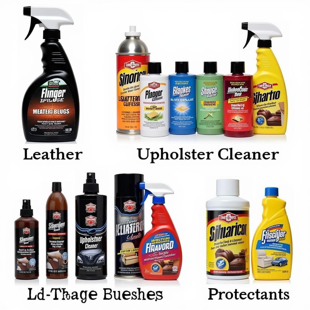 Assortment of car interior cleaning products