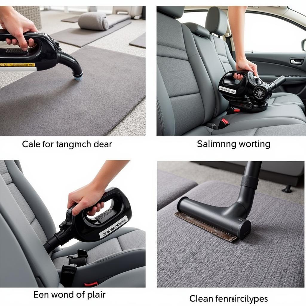 Using a car vacuum cleaner with attachments