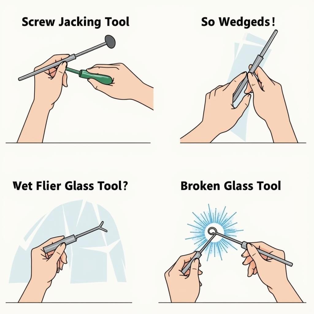 Car jacking tools like screwdrivers and slim jims