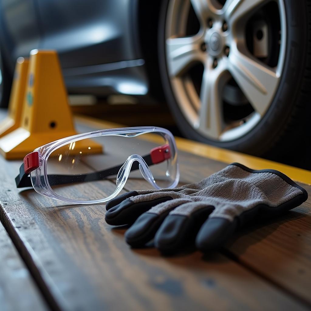 Safety Gear for Working Under a Car Lift