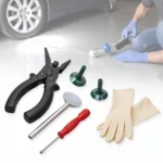 Car Light Bulb Removal Tools: Pliers, Suction Cup, Gloves, and Screwdriver