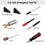 Car Lock Emergency Tool Kit Components