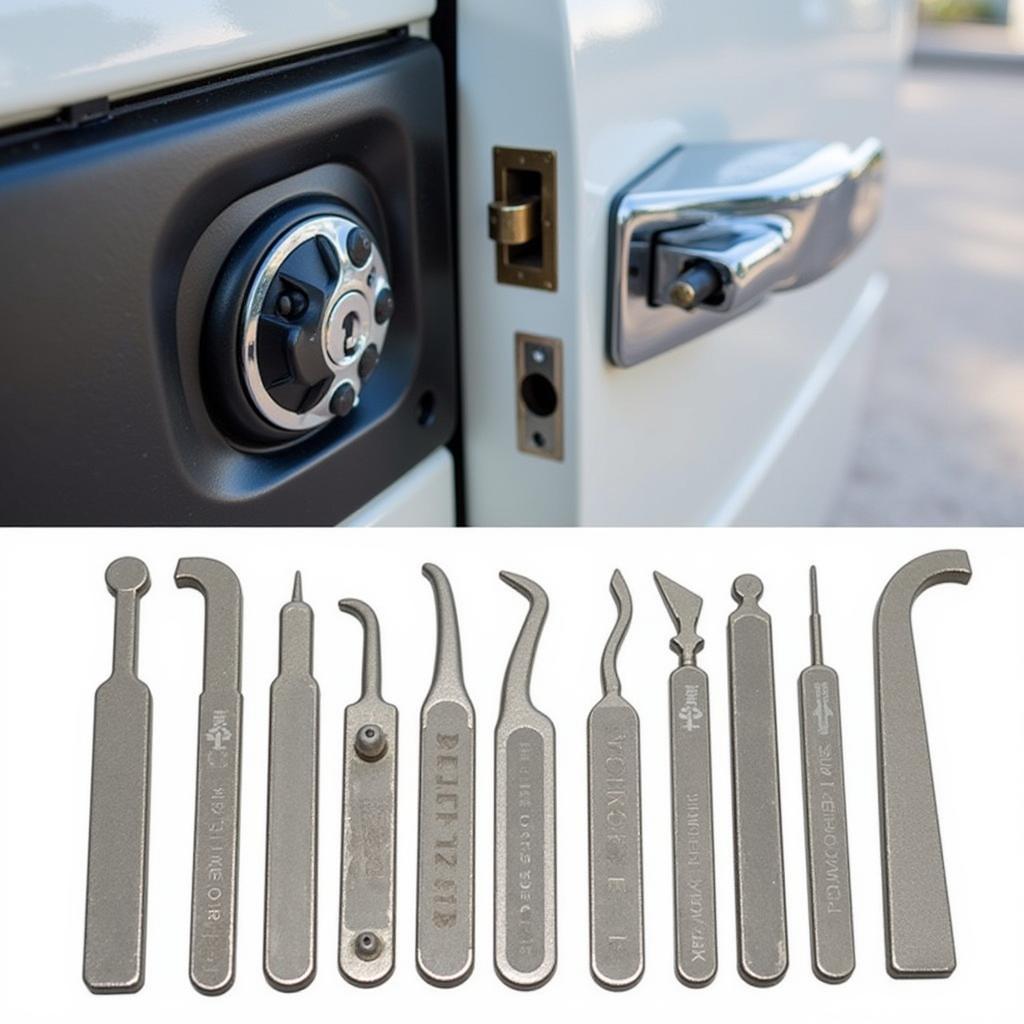 Car Lock Pick Set and Door Lock