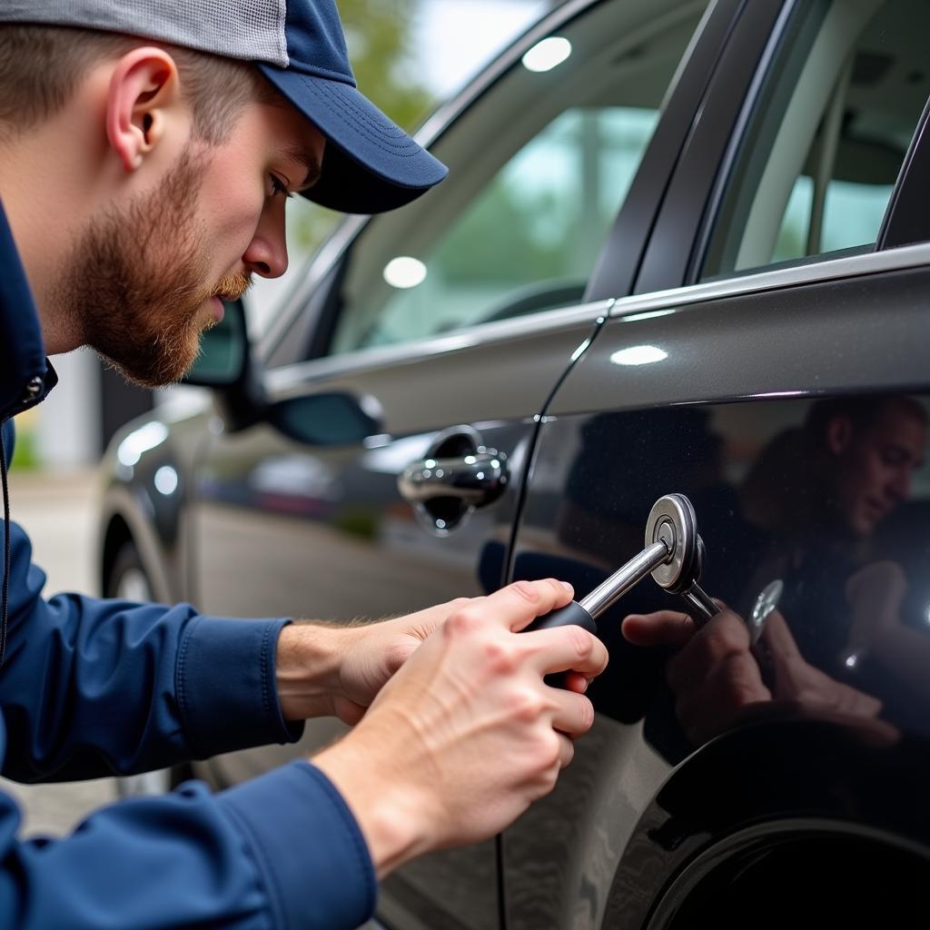 Car Locksmith Using Professional Tools