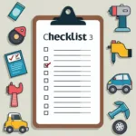 Car Maintenance Checklist with Tool Icons