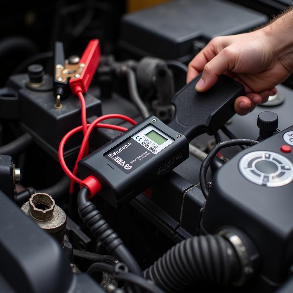 Car Memory Saver Tool Connected to Car Battery