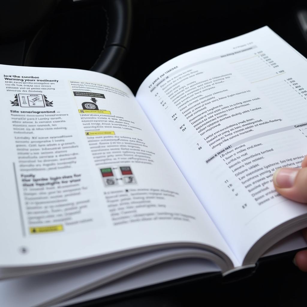 Car Owner's Manual Open to the Tool Light Explanation Page