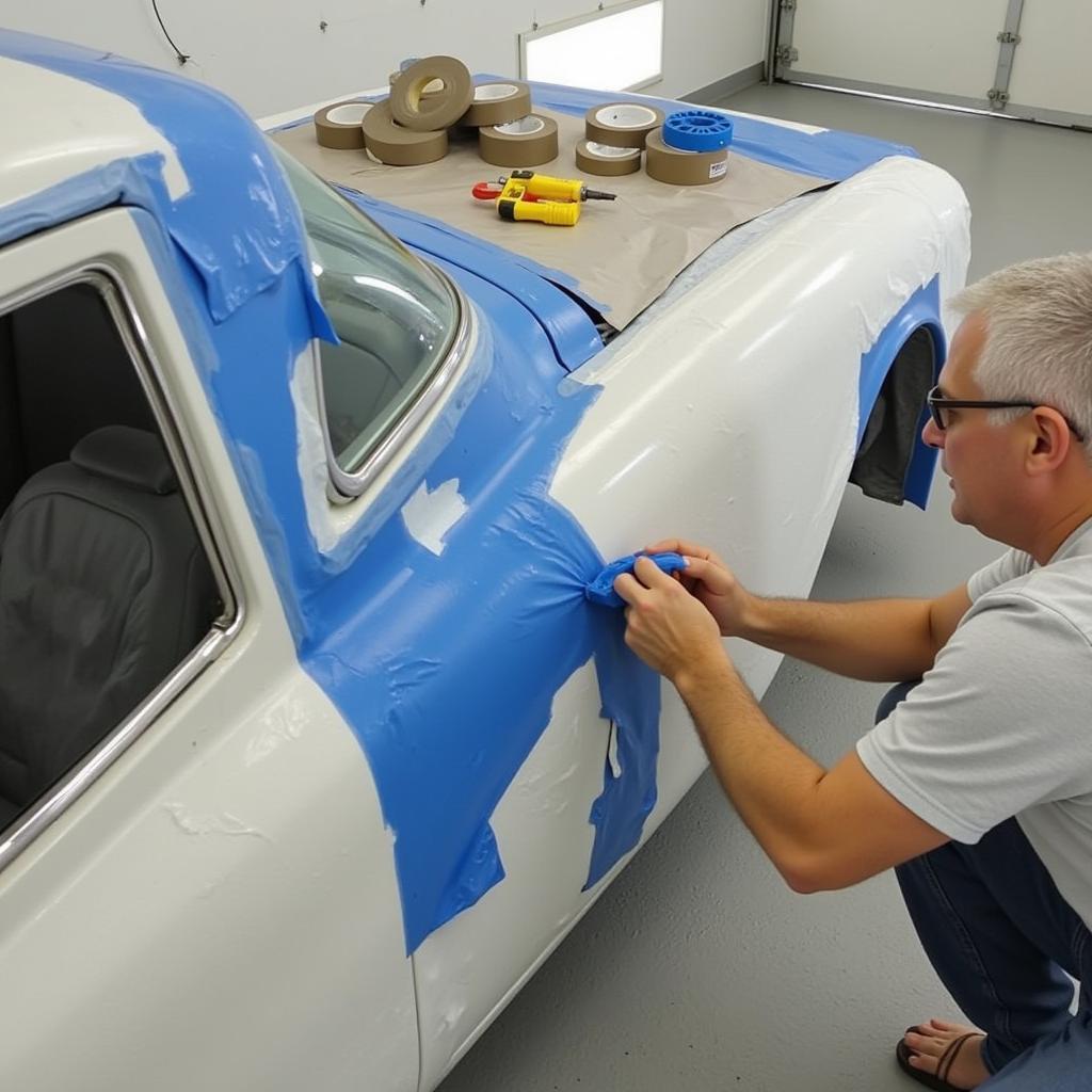 Masking a Car Before Painting