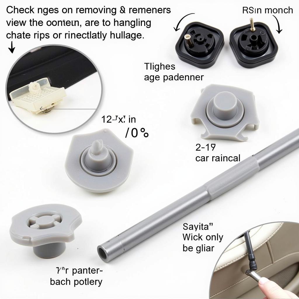 A set of car panel removal tools in various shapes and sizes.