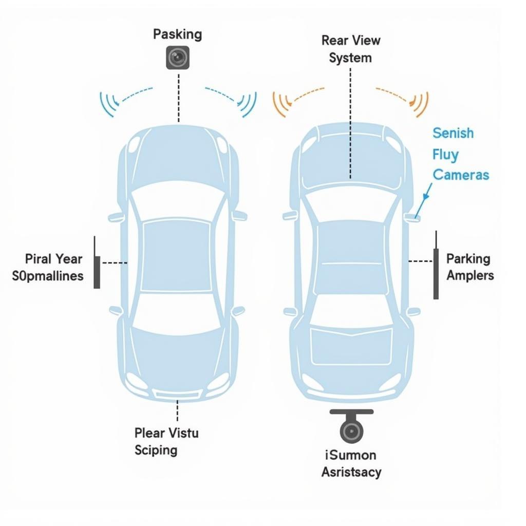 Diagram of different car parking tools