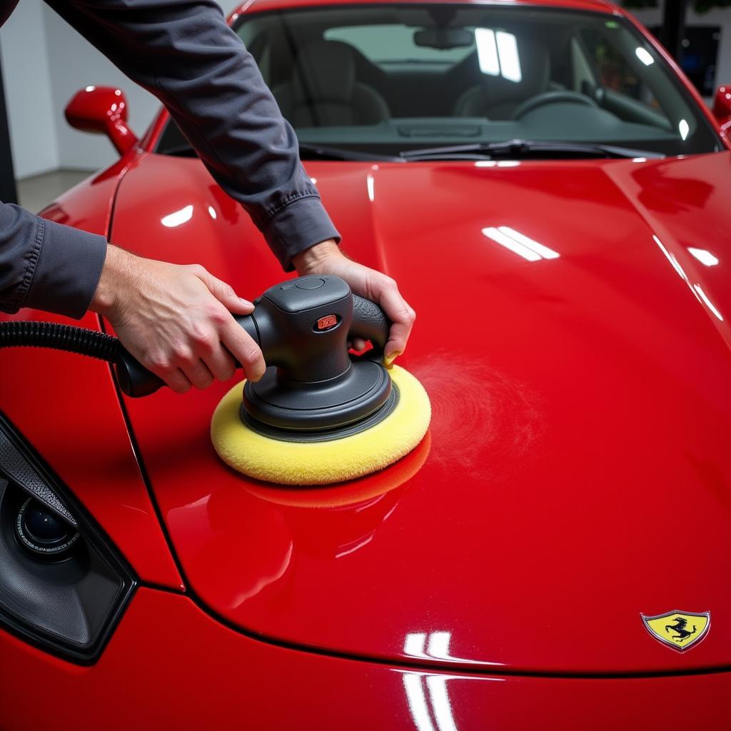 Car Polisher Restoring Paint