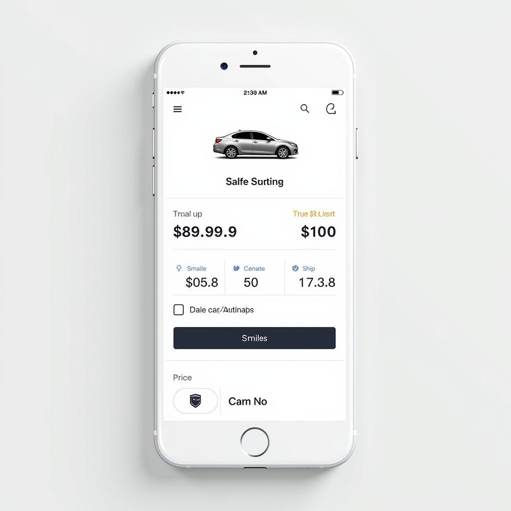 Car Pricing Tool Mobile App Interface