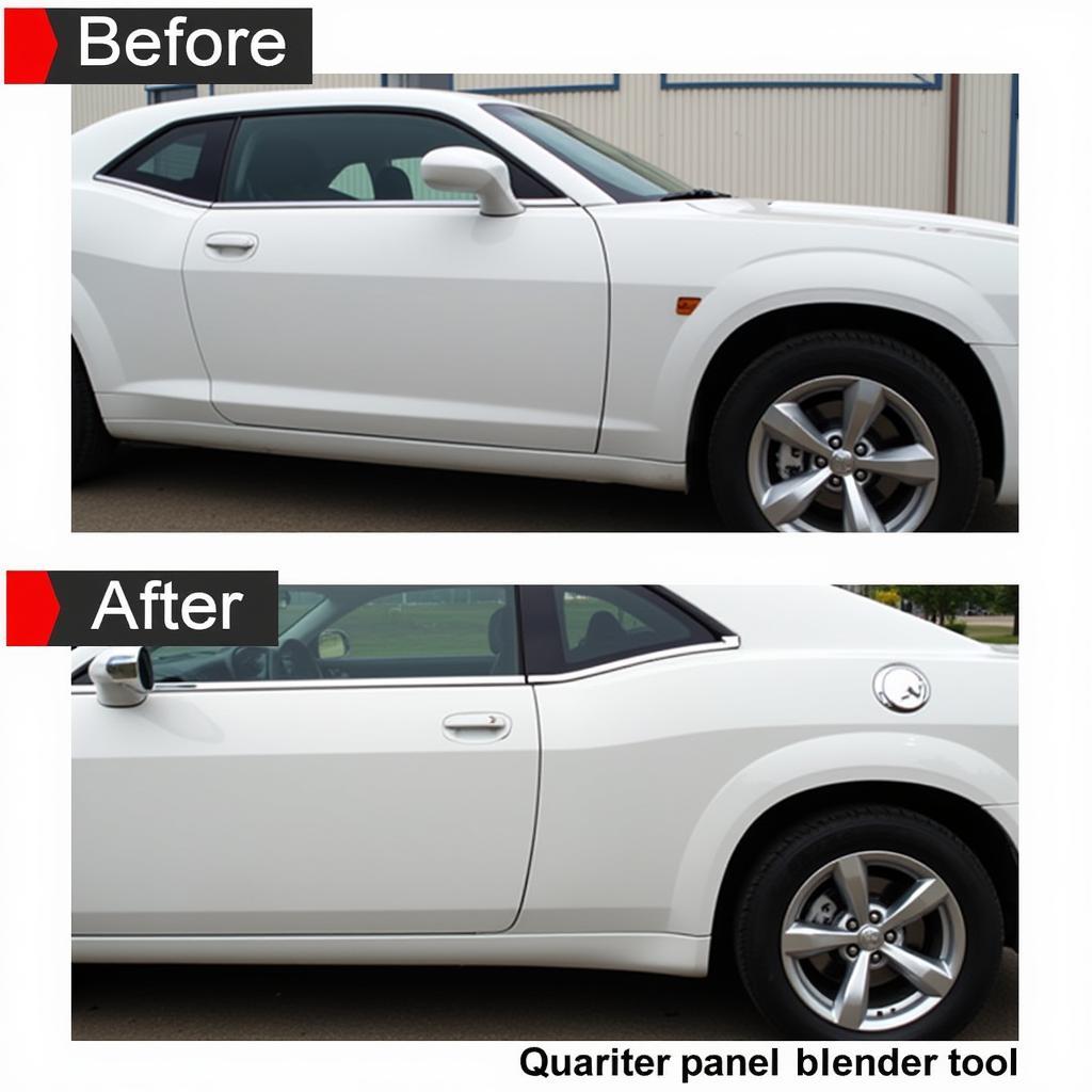 Car Quarter Panel Blender Tool Results - Before and After