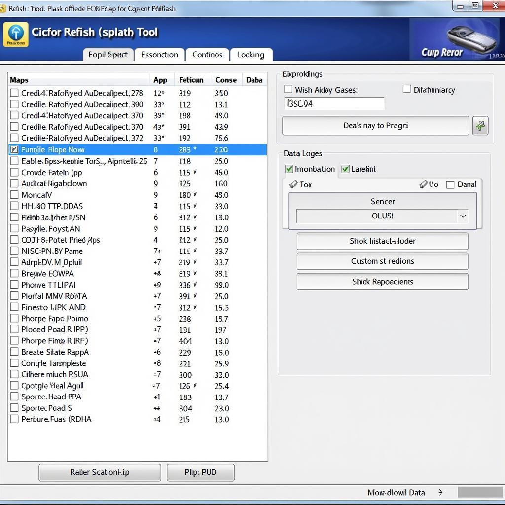 Car Reflash Tool Software Interface