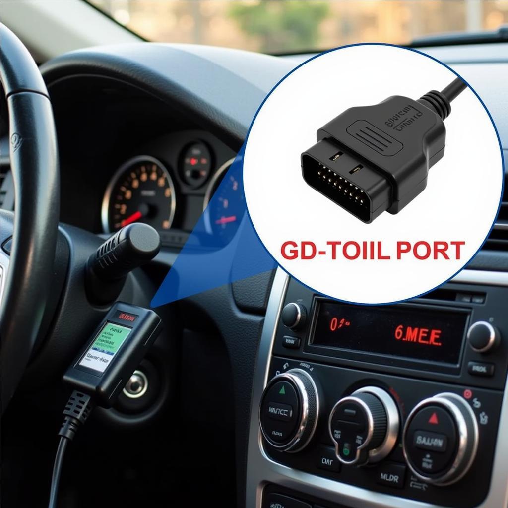 Car Remote Scan Tool Connected to OBD Port