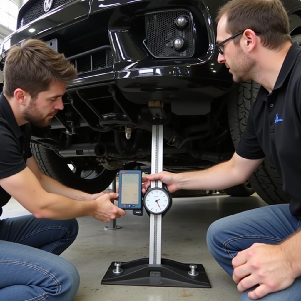 Accurate Car Ride Height Measurement Using a Gauge