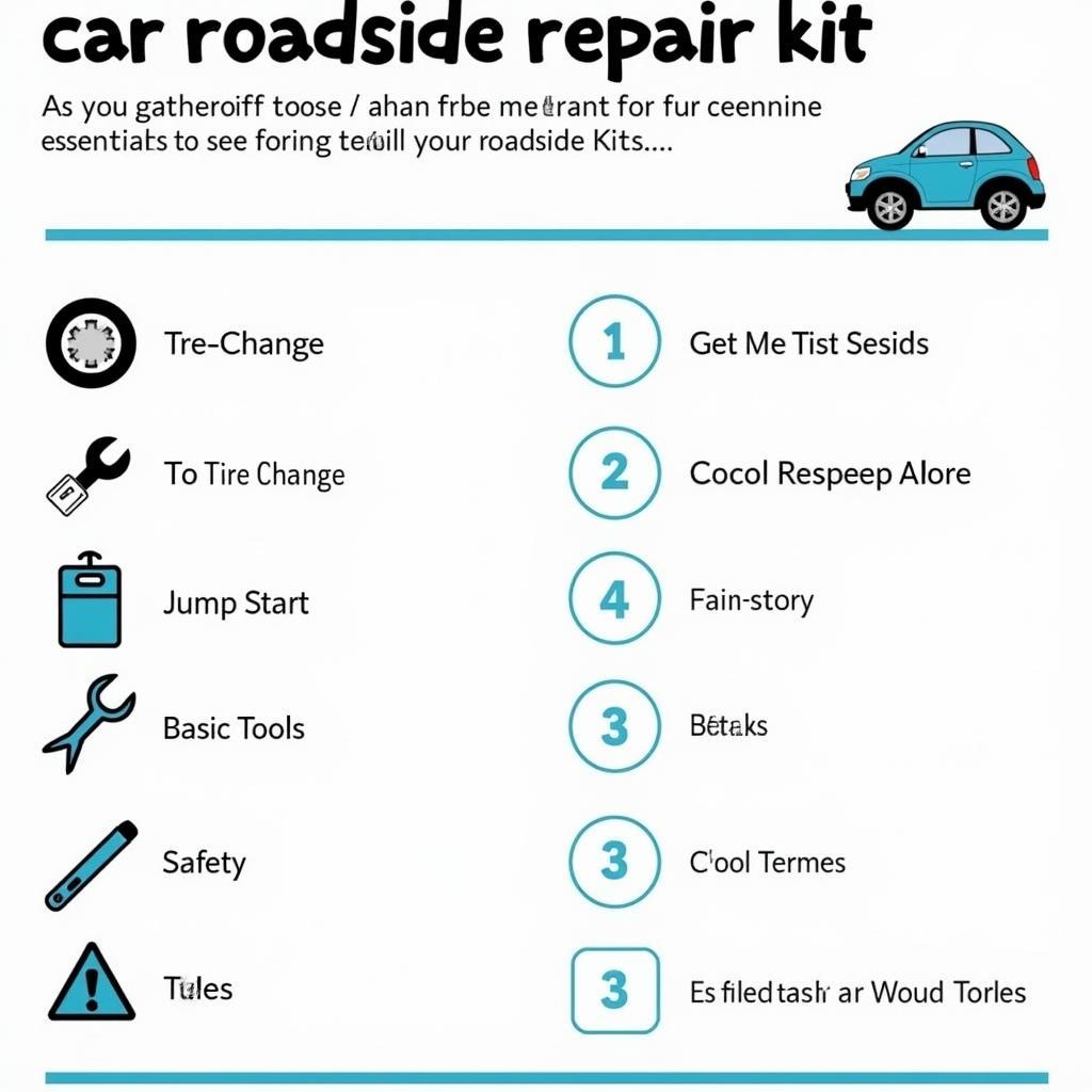 Car Roadside Repair Kit Checklist