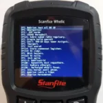 Car Scan Tool Displaying Diagnostic Trouble Codes